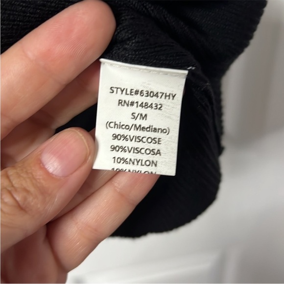 THROUGH THE YEARS BLACK Ribbed Knit DRESS S/M - Picture 9 of 10